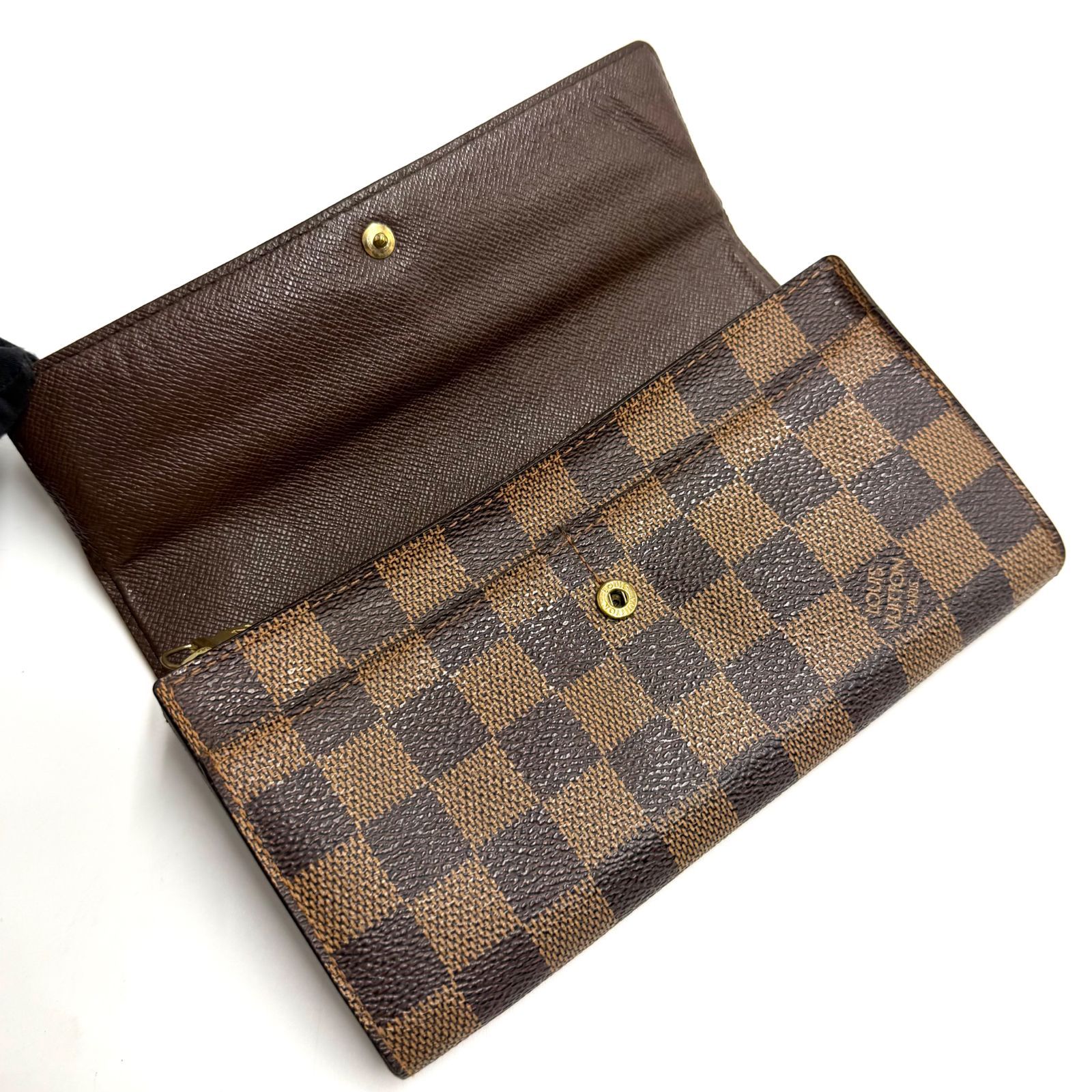 ルイヴィトン LOUIS VUITTON ダミエ ポシェット ポルトモネクレディ 長