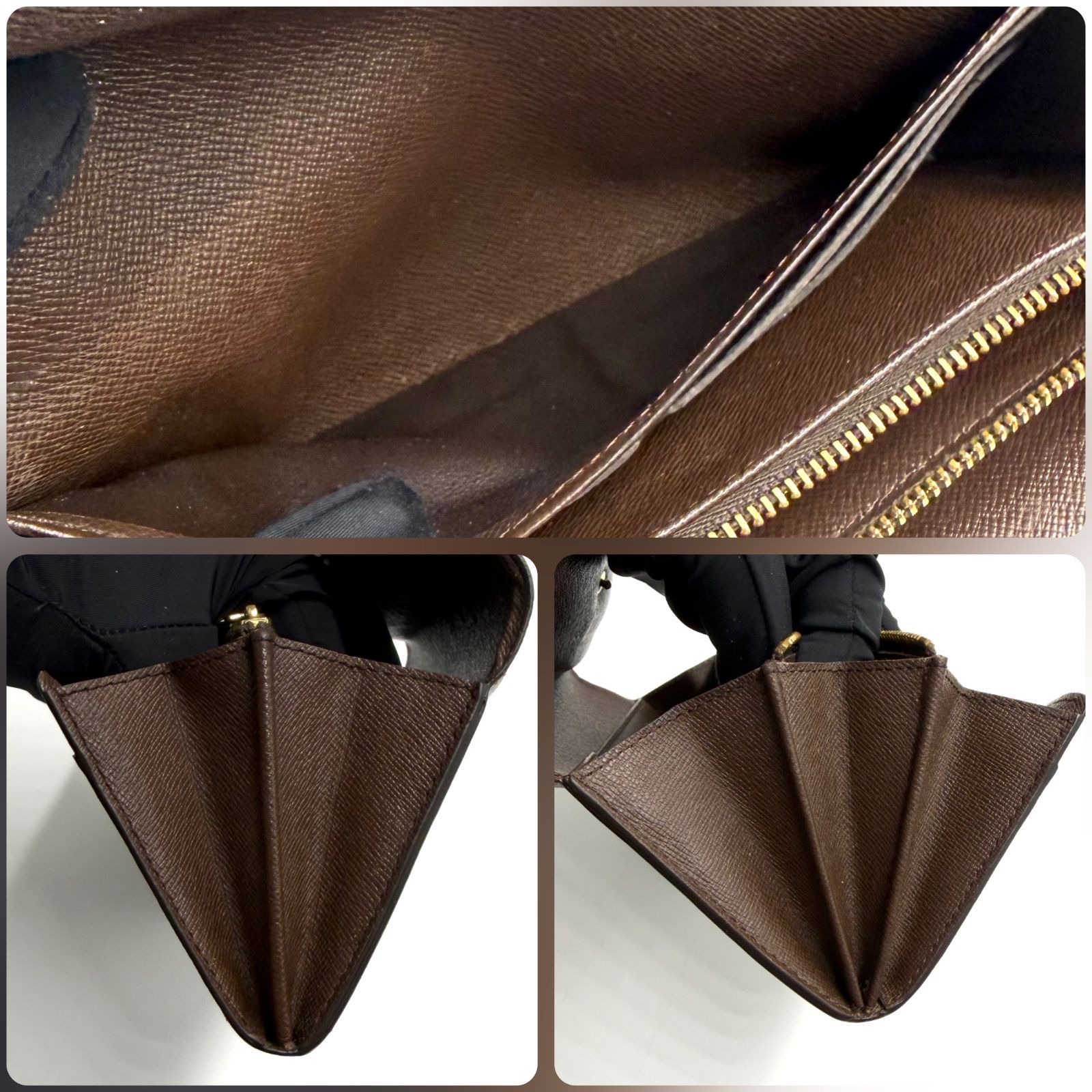 ルイヴィトン LOUIS VUITTON ダミエ ポシェット ポルトモネクレディ 長