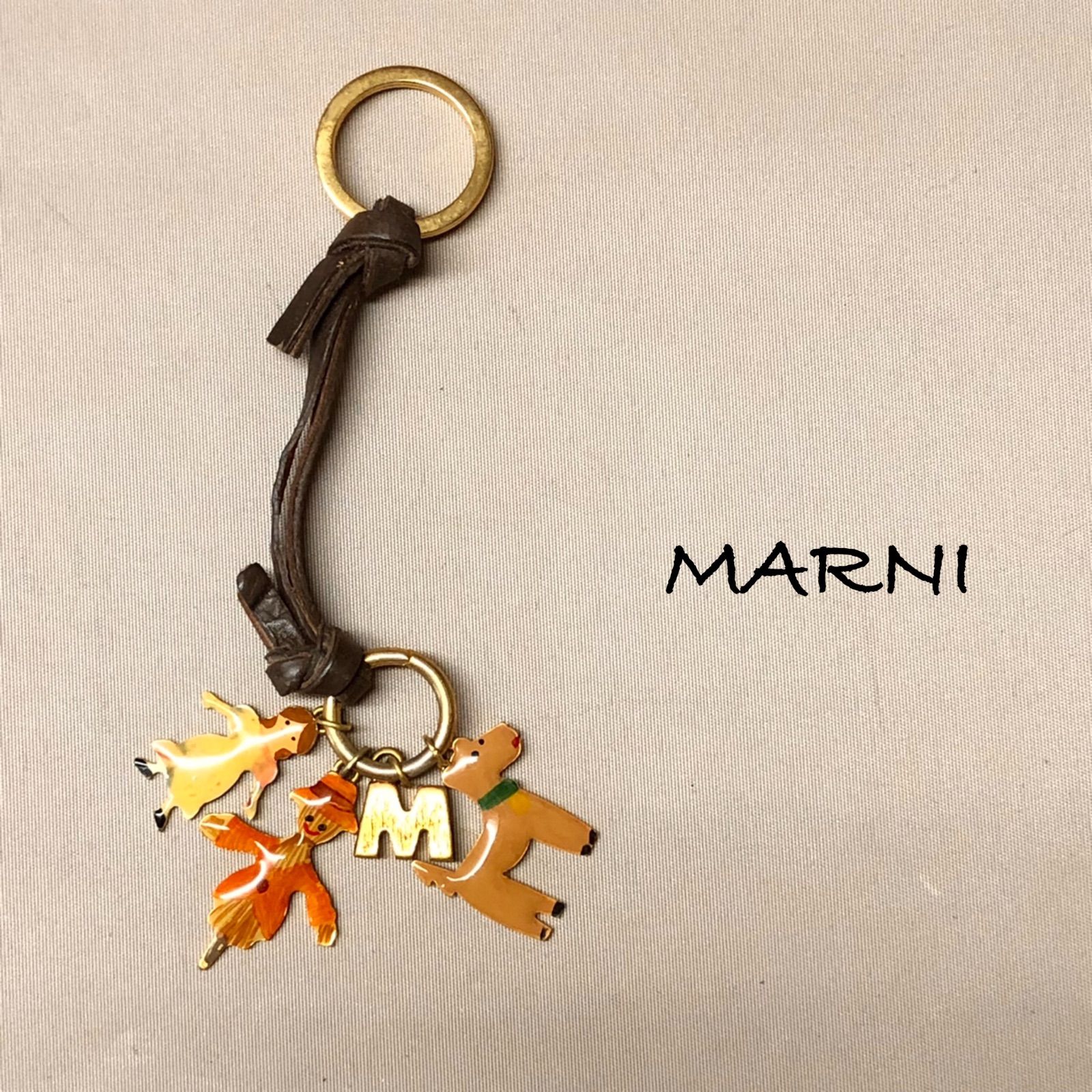 希少 MARNI ヴィンテージ キーホルダー バッグチャーム 七宝焼き