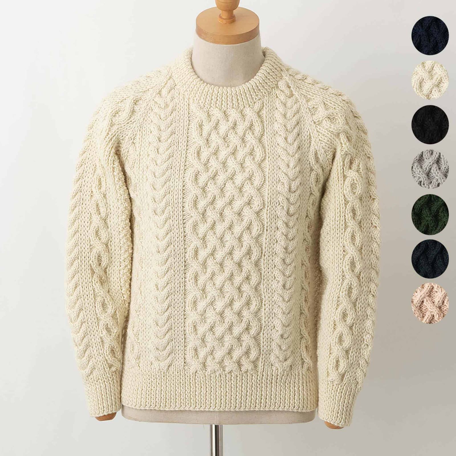 インバーアラン INVERALLAN クルーネック長袖ニット ARAN COUNTRY 