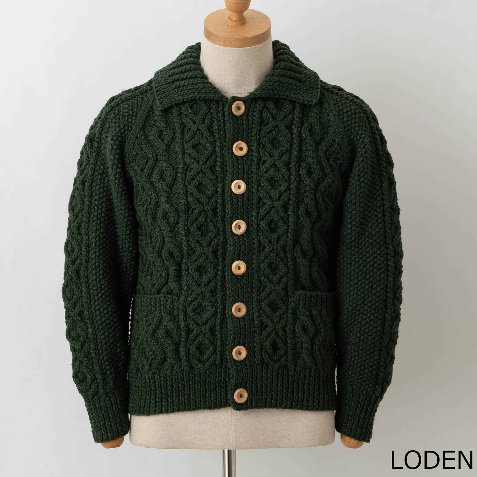 インバーアラン INVERALLAN 長袖ニットカーディガン ARAN LUMBER