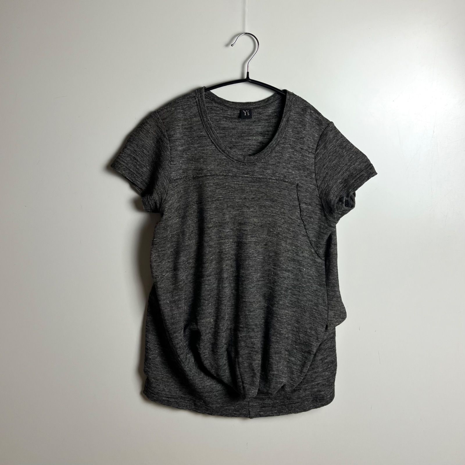 ワイズ ヨウジヤマモト 22SS アランニットドッキングTシャツ Y's yohji yamamoto archive W's linen docking Tee 2 YG-T58-360