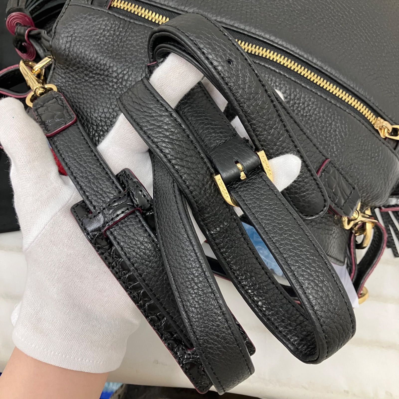 COCOCELUX GOLD ココセリュックスゴールド　リュックサック ブラック COCOCELUX GOLD ココセリュクスゴールド 2WAYバッグ ナイロン×レザー