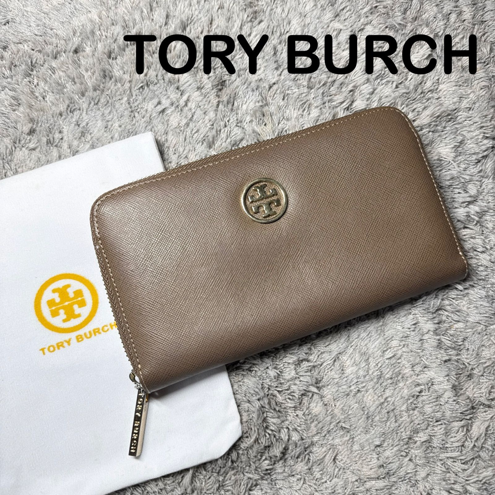 TORY BURCH トリーバーチ 長財布 ラウンドファスナー レザー ゴールド
