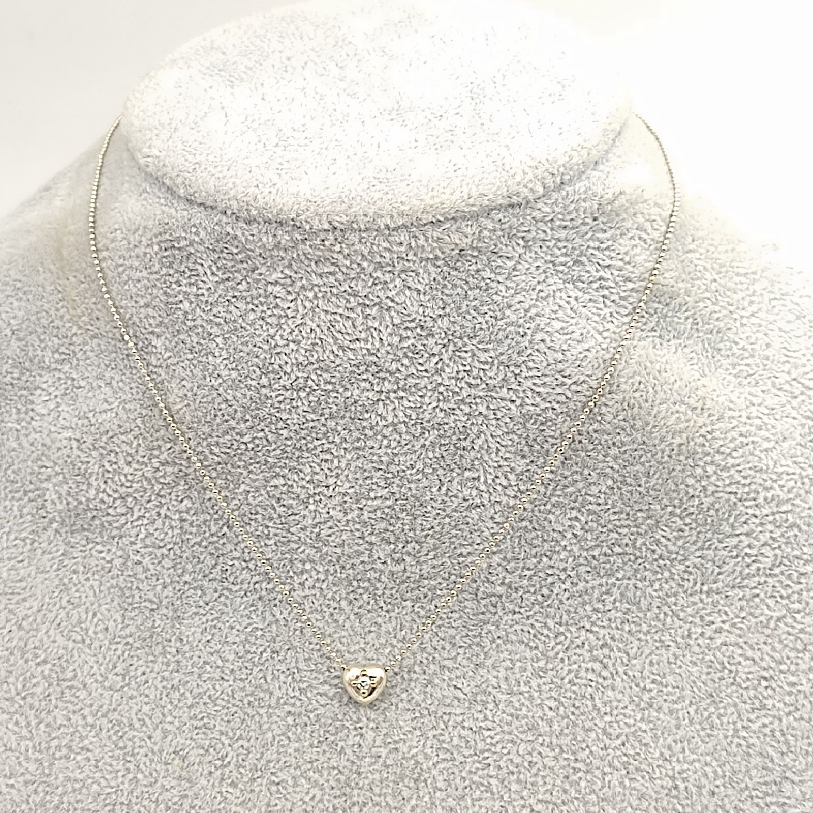 美品】AHKAH アーカー ハートネックレス SILVER K18×シルバー925 1P