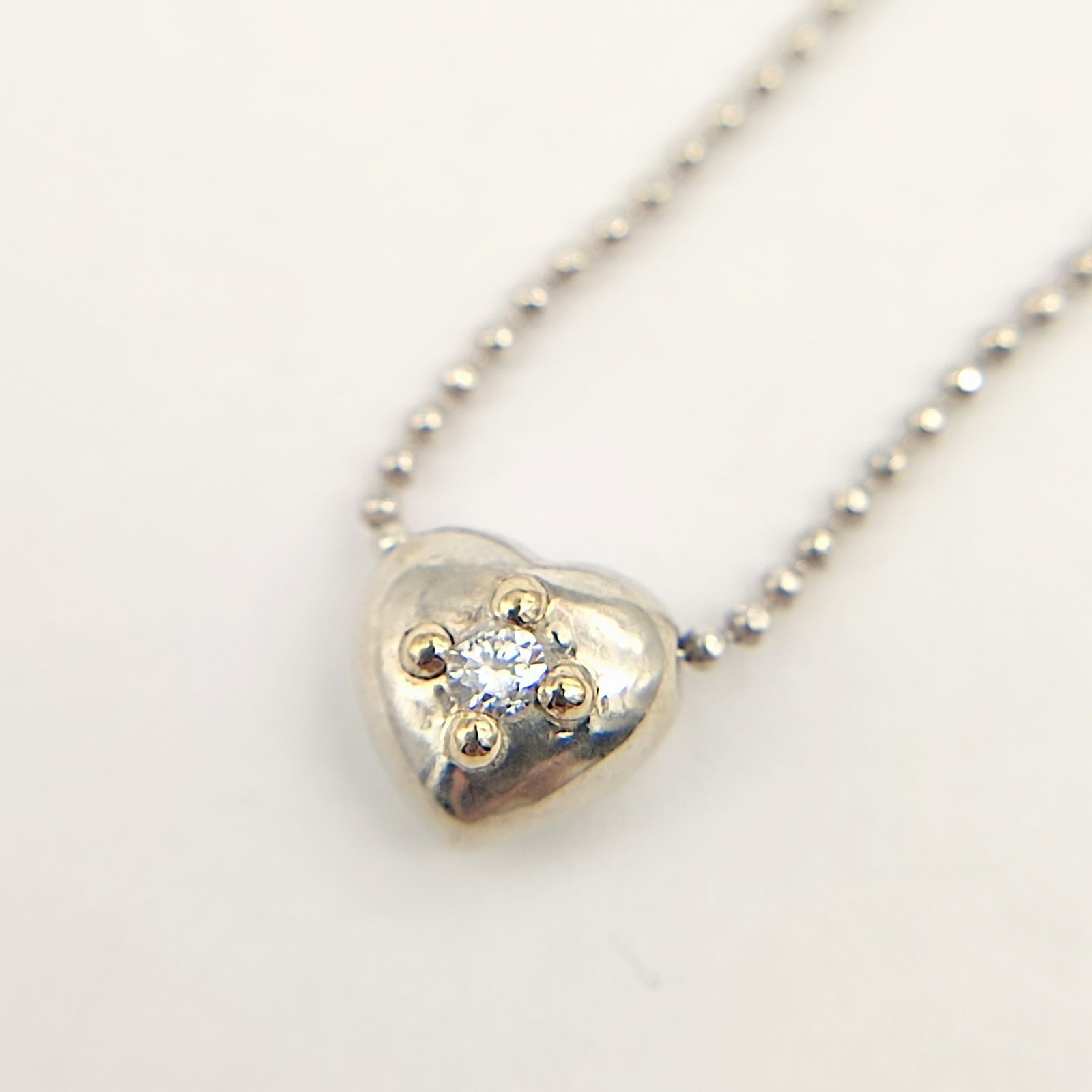 美品】AHKAH アーカー ハートネックレス SILVER K18×シルバー925 1P