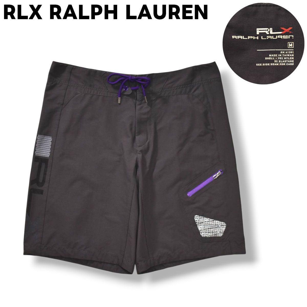 アールエルエックス ラルフローレン RLX RALPH LAUREN スイム ショーツ ショート パンツ M チャコールグレー スポーツ ストリート アウトドア カジュアル メンズ