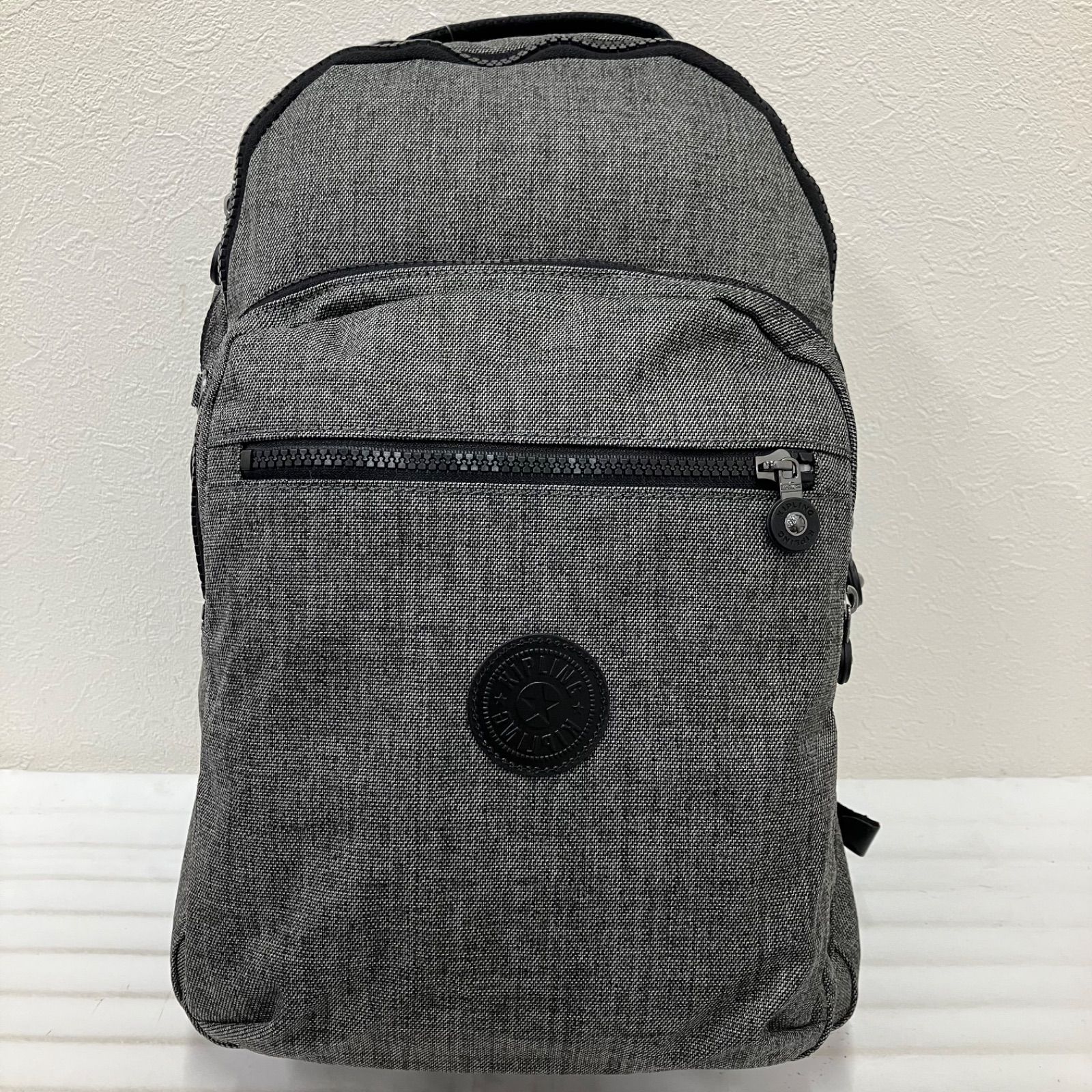 美品 kipling キプリング バックパック リュック キャンバス グレー
