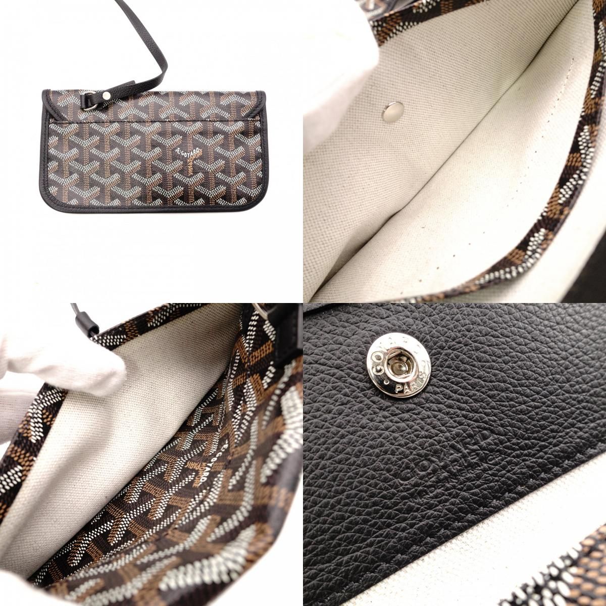 GOYARD ゴヤール サンルイ PM トートバッグ/PVC/レザー ブラック系 