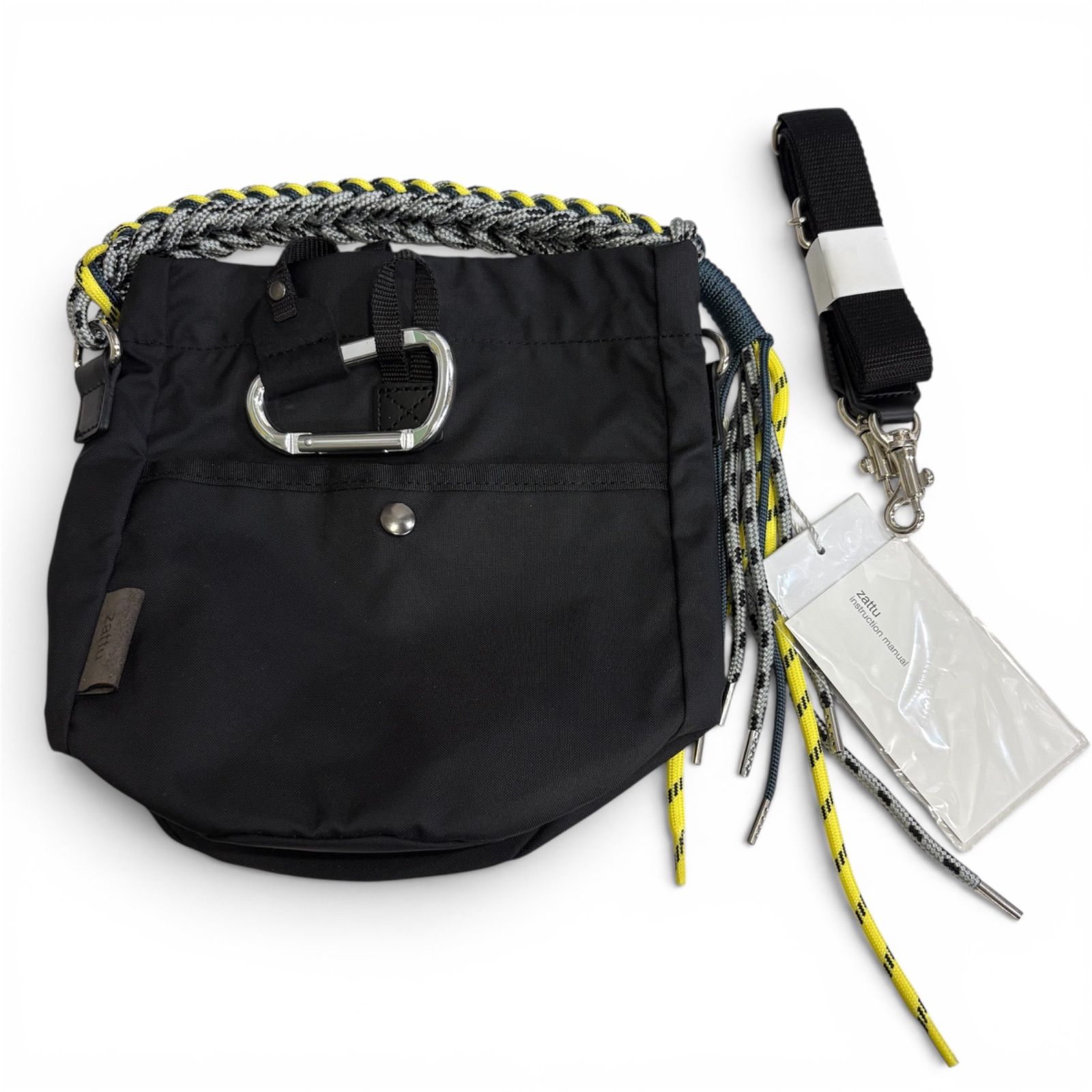 zattu ザッツ　2way ショルダーバッグ 巾着型 LUGUN美品 zattu ザッツ LUGUN ルグン 巾着 ナイロン 2WAYバッグ 黒 野方店