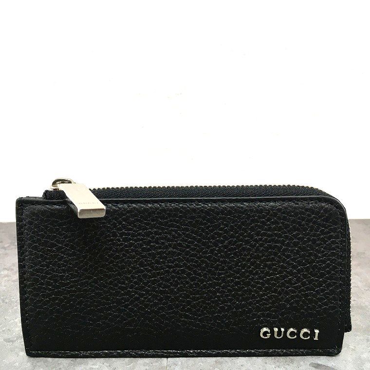 未使用品 GUCCI フラグメントケース 795286 ブラック レザー 箱付き
