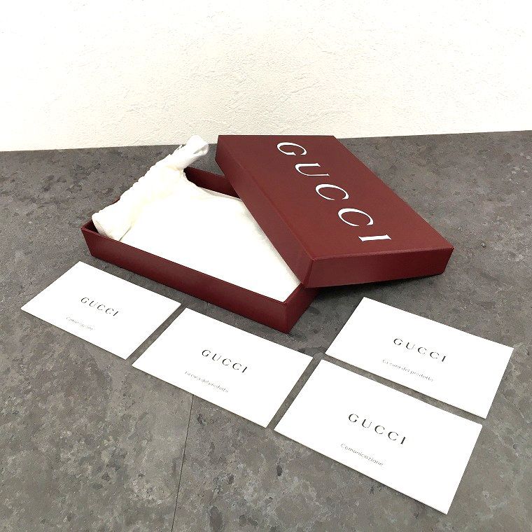 未使用品 GUCCI フラグメントケース 795286 ブラック レザー 箱付き