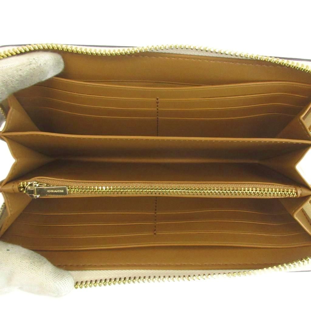 コーチ COACH 長財布 PVC レザー ラウンドファスナー シグネチャー