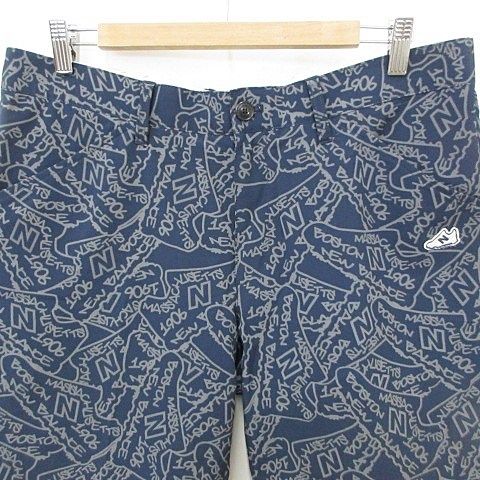 ニューバランスゴルフ　5/L ハーフパンツ　シアサッカー　ネイビー系　総柄 ニューバランス NEW BALANCE golf ゴルフ スポーツウエア パンツ