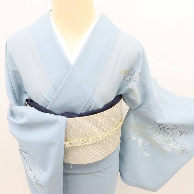 百華❀Y5036◇洗える夏着物 野菊 桔梗 笹 絽 訪問着 - メルカリ