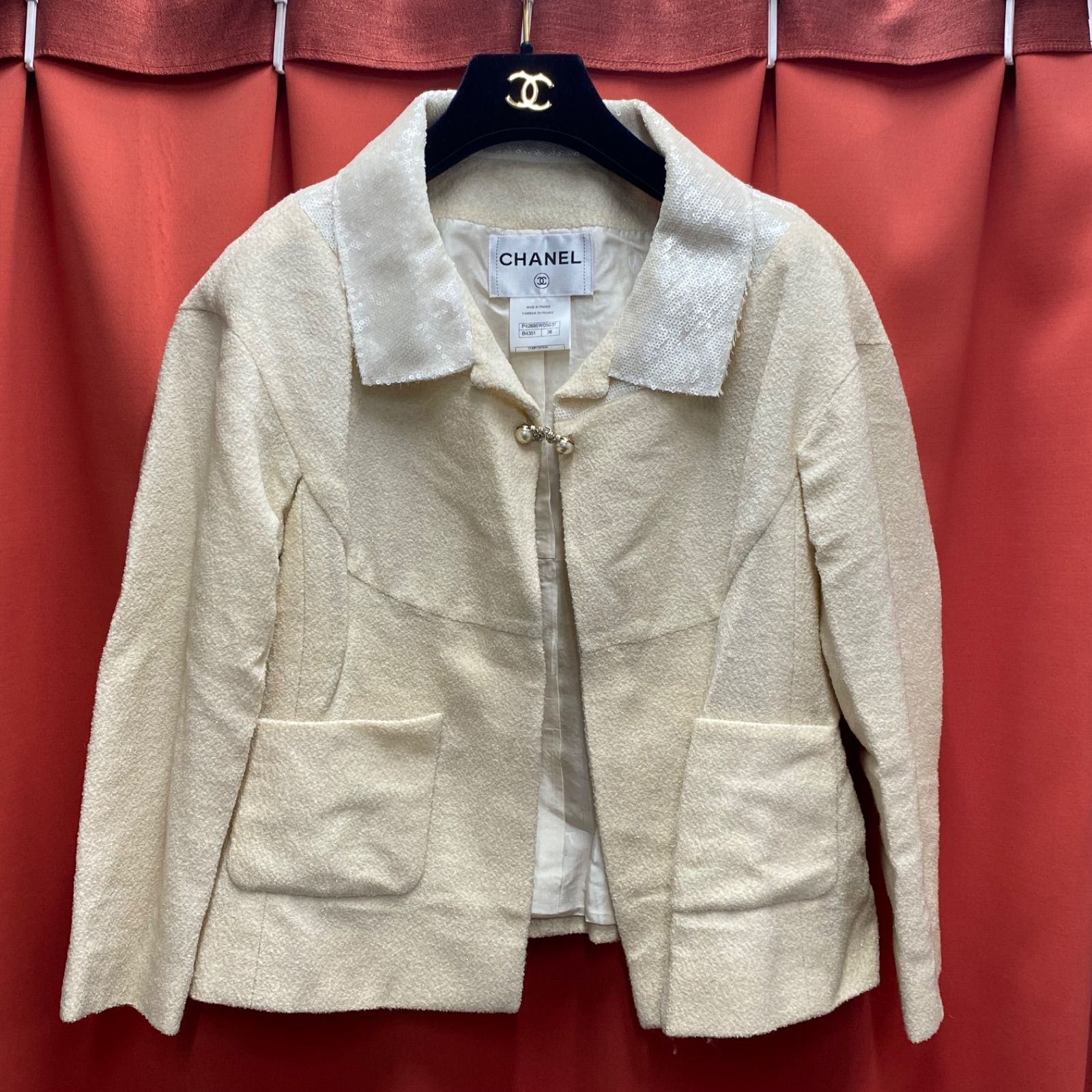 希少！ CHANEL シャネル ラメ入り スパンコール ジャケット テーラード 