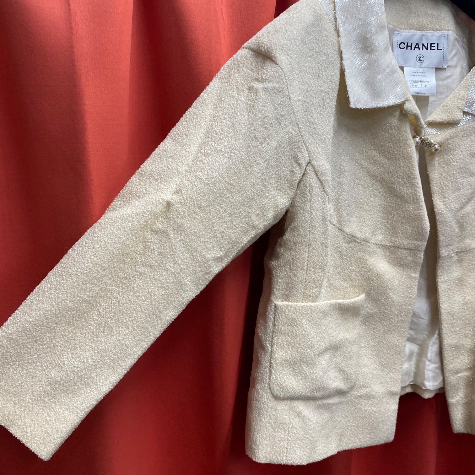 希少！ CHANEL シャネル ラメ入り スパンコール ジャケット テーラード 