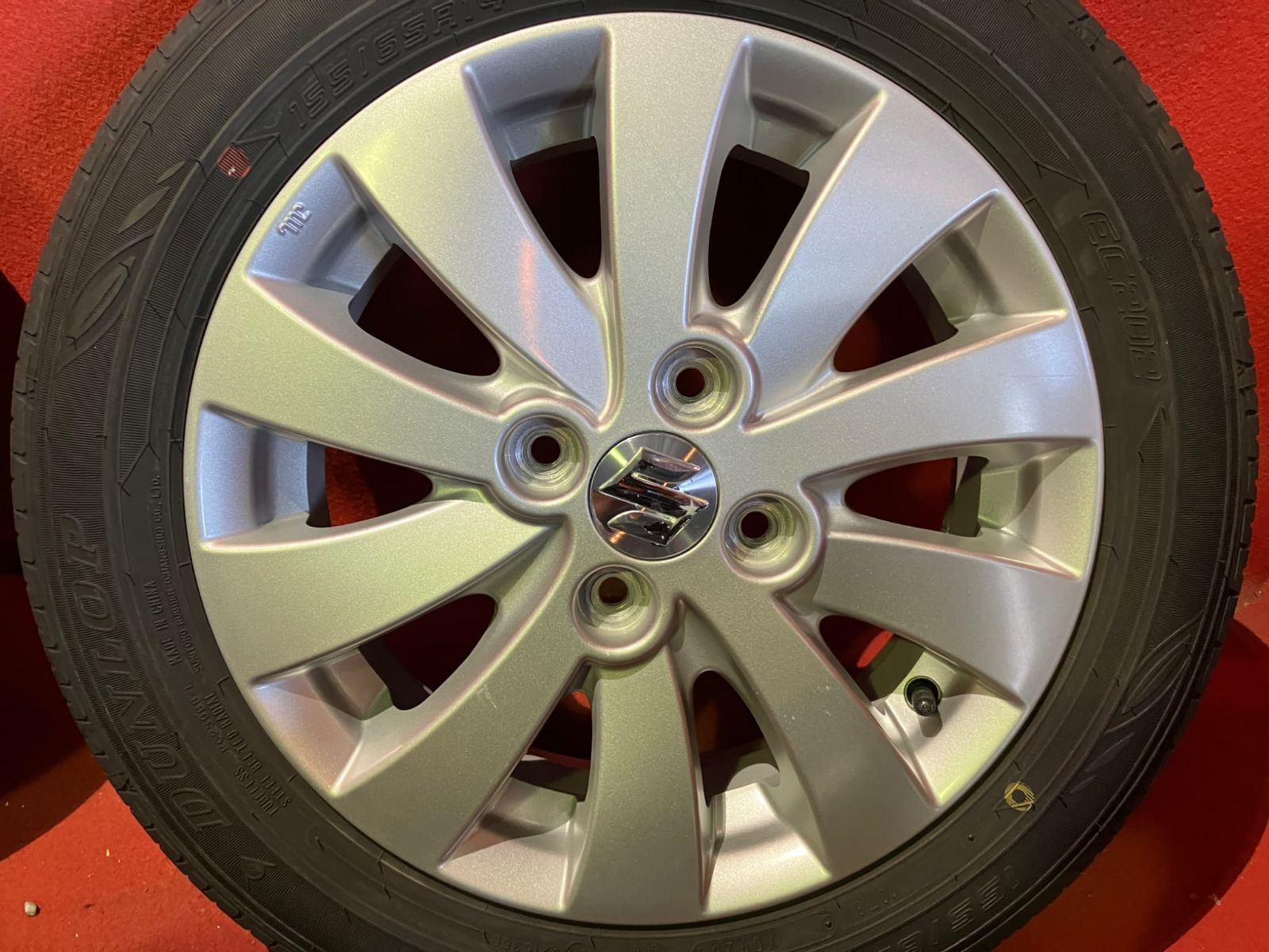 中古サマータイヤホイールセット【155/65R14 DUNLOP EC202】[14x4.5+45