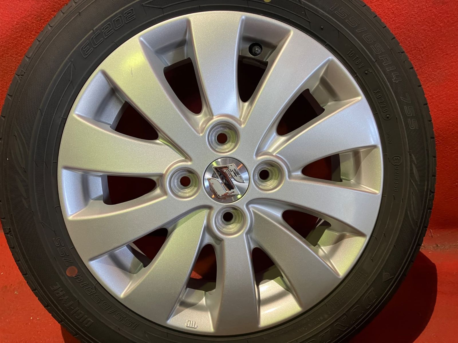 中古サマータイヤホイールセット【155/65R14 DUNLOP EC202】[14x4.5+45