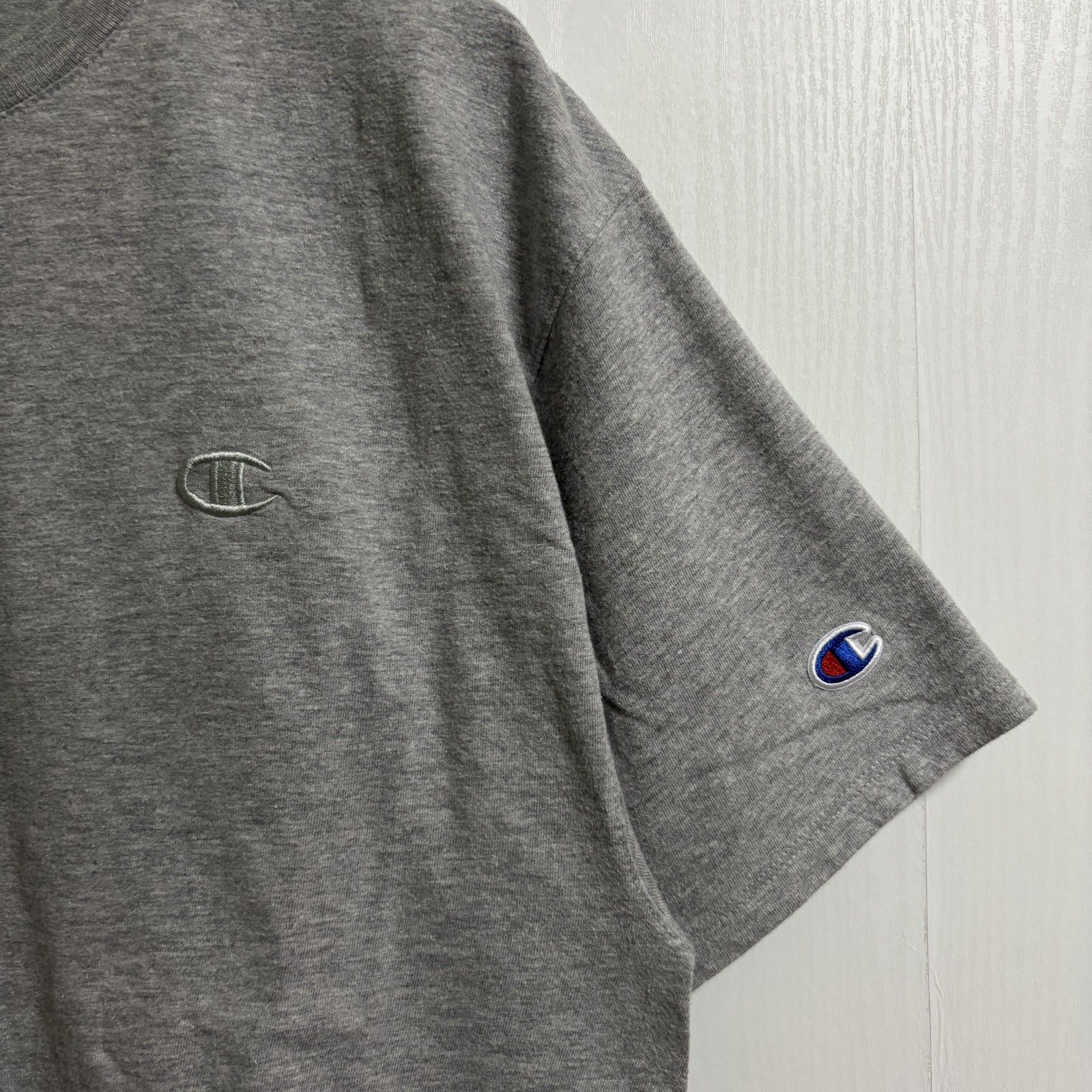 古着 Champion チャンピオン 半袖無地Tシャツ シンプル ワンポイント 