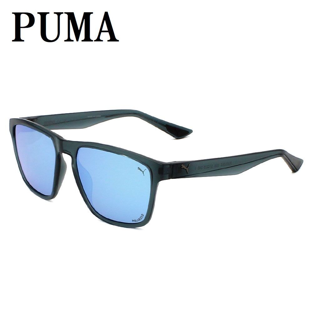 プーマ PUMA PU0505S 005 サングラス グローバルフィット メガネ 眼鏡 UVカット 紫外線カット メンズ レディース 偏光 ミラー ブルー クリア