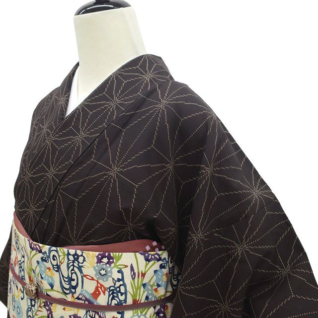 中古】 大島紬 着物 本場大島紬 正絹 袷 リサイクル 泥染め 7マルキ