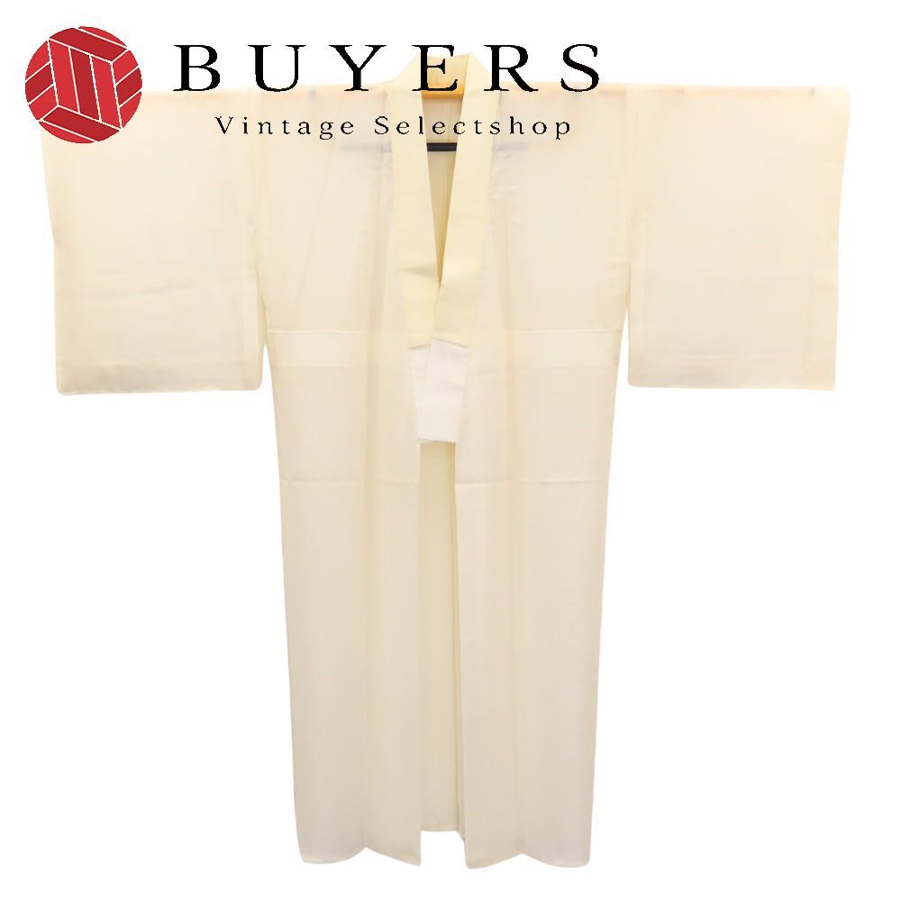 【中古】 襦袢 正絹 着丈約127.5cm 裄丈約66cm ホワイト 絽 しつけ糸あり 袖無双 和装 呉服 和服 きもの レディース 女性