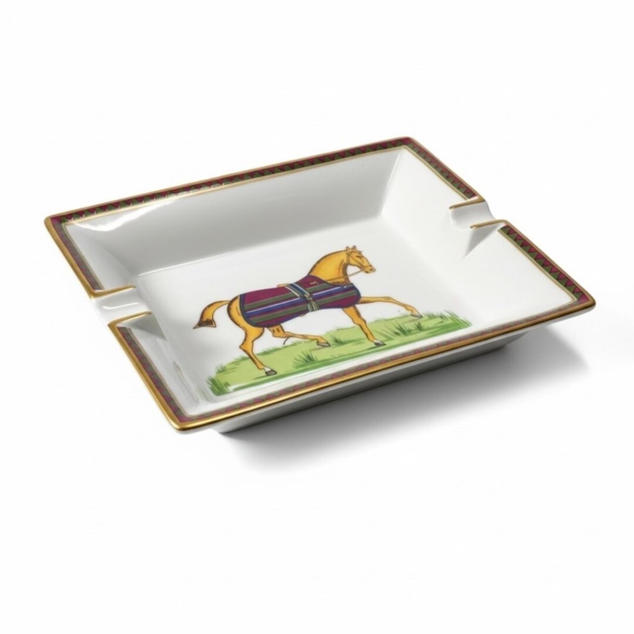 専用【HERMES】エルメス「シェスタ」陶器アッシュトレイ ヴィンテージ品 美品 HERMES エルメス Cigar Ashtray Horse 陶器 アッシュトレイ A3