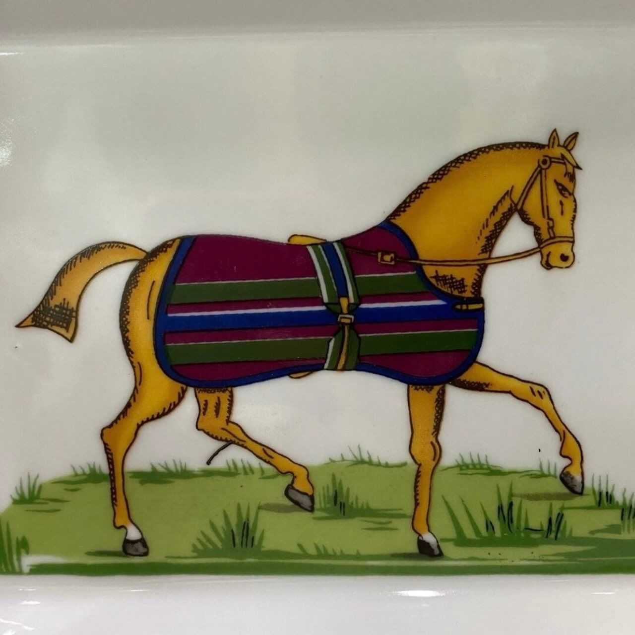 美品 HERMES エルメス Cigar Ashtray Horse 陶器 アッシュトレイ A3