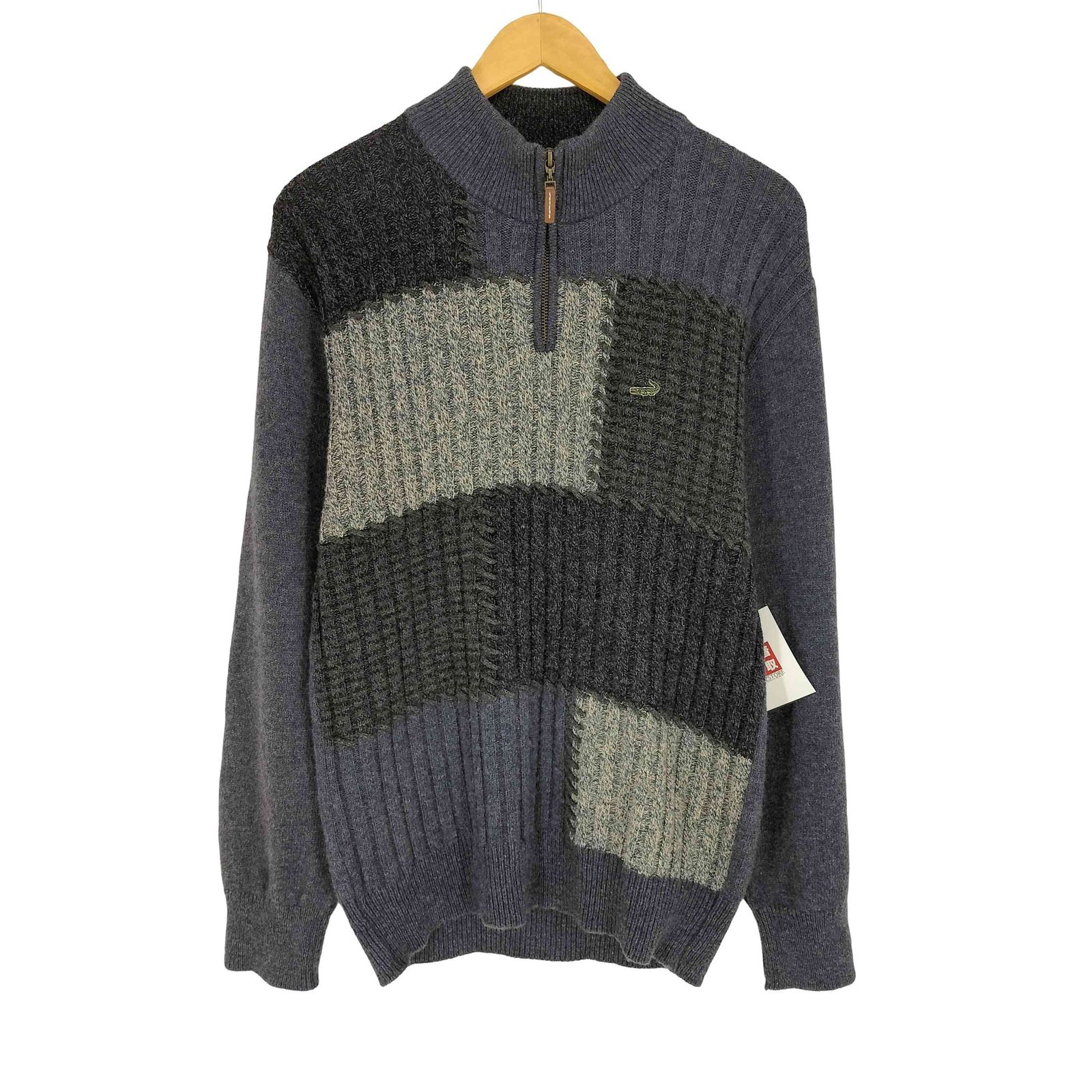 クロコダイル crocodile ロゴ刺繍ハーフジップドライバーズニット