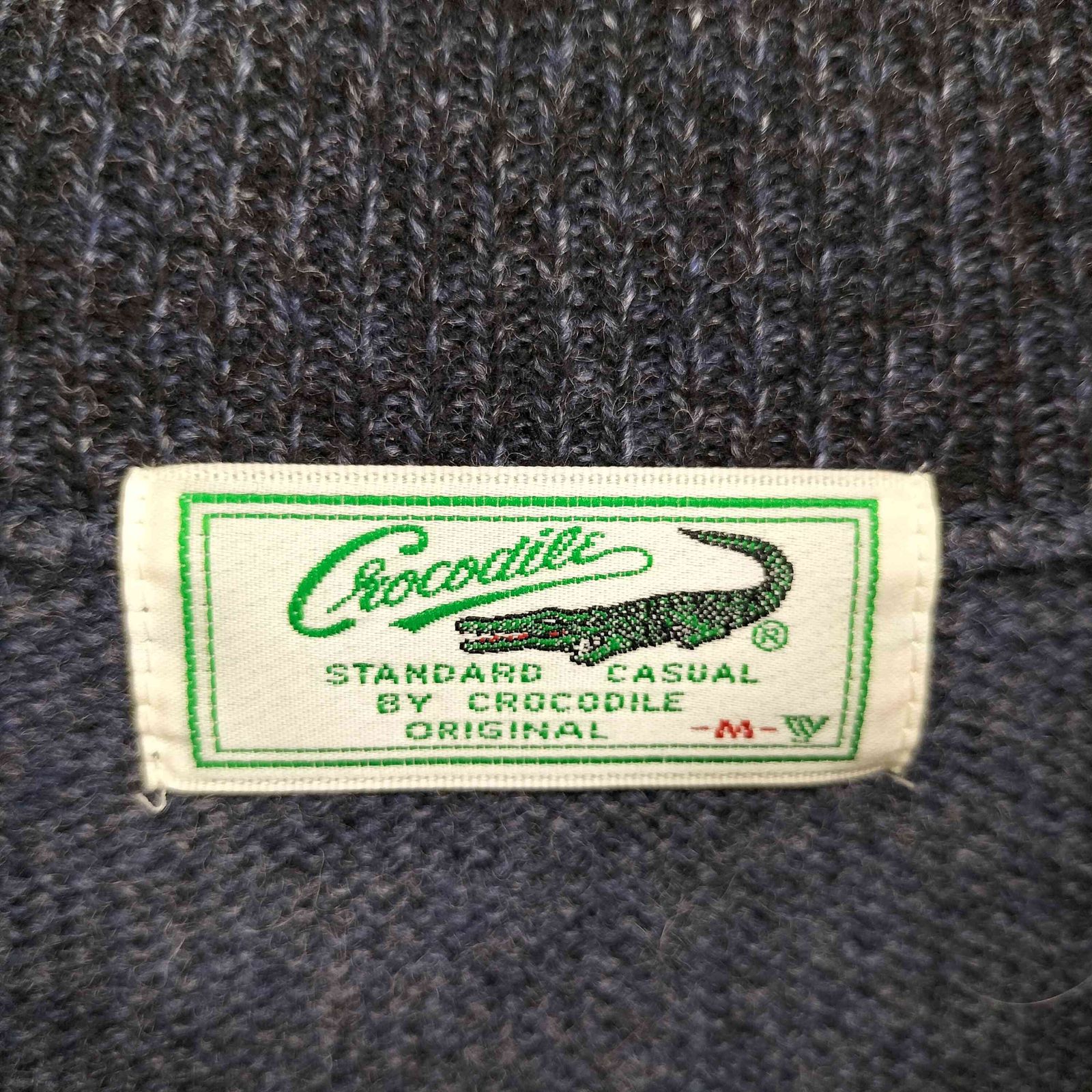 クロコダイル crocodile ロゴ刺繍ハーフジップドライバーズニット 