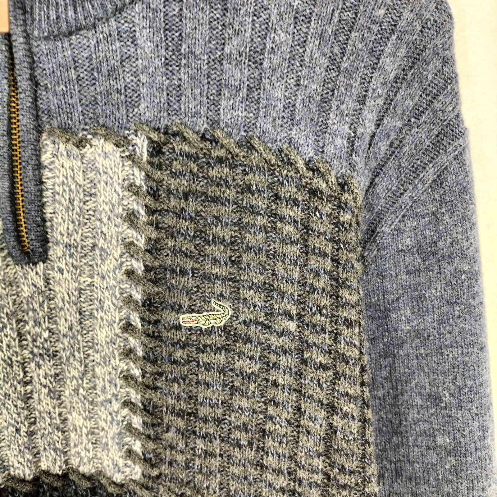 クロコダイル crocodile ロゴ刺繍ハーフジップドライバーズニット 