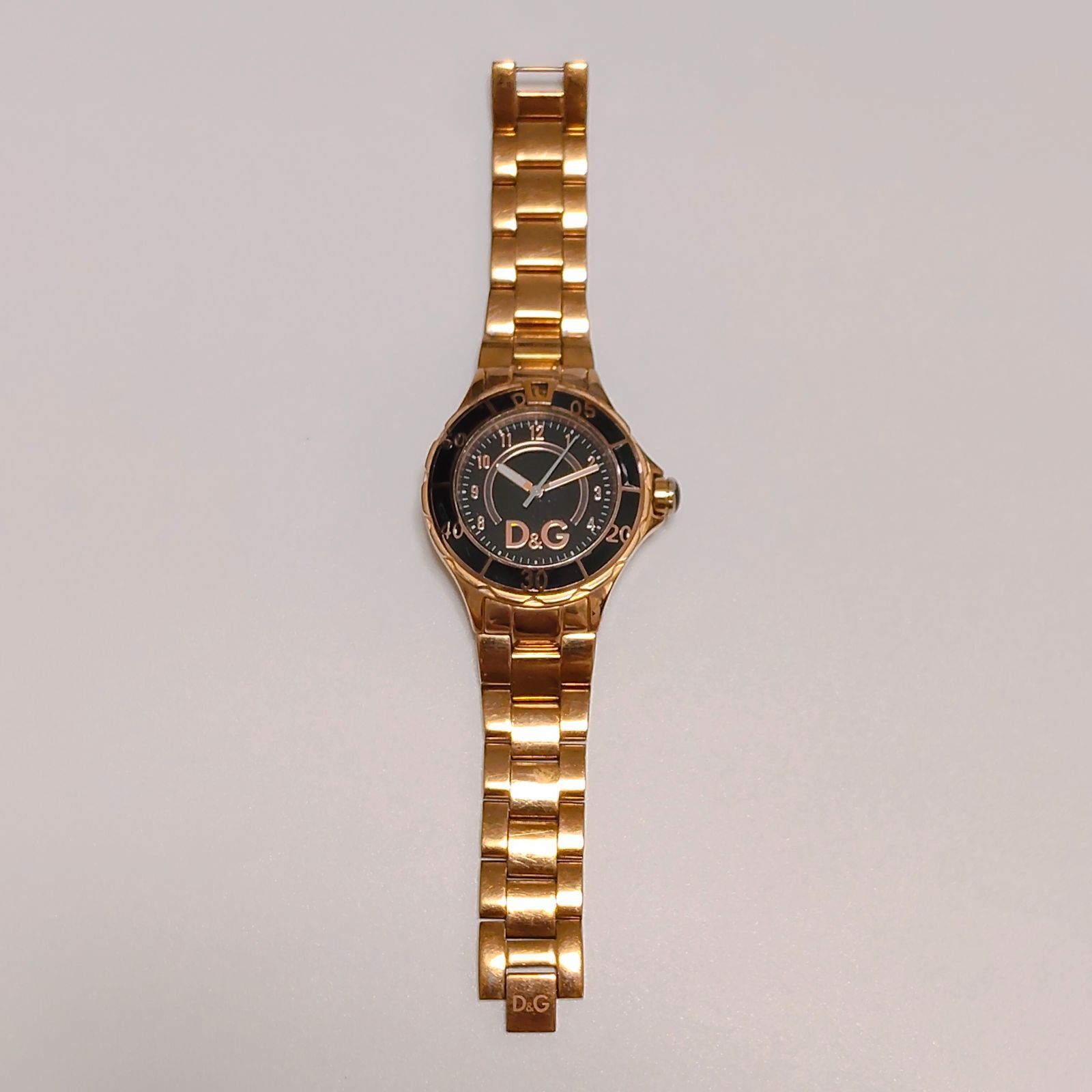 D&G DOLCE&GABBANA メンズ腕時計 42mm ゴールド ブラック クォーツ 