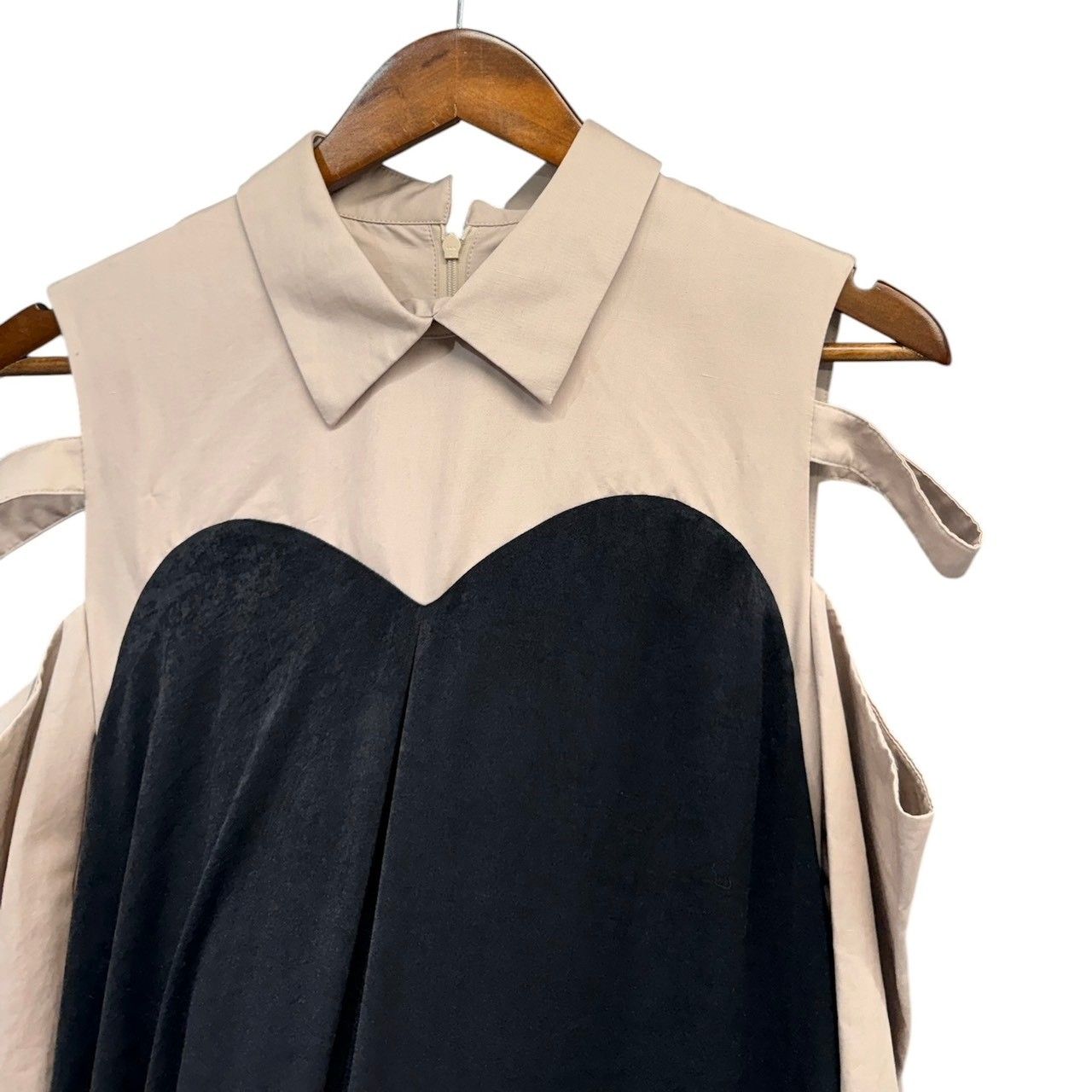 ha za ma ハザマ 20SS シャツとドレスの二重装 ワンピース S ブラック