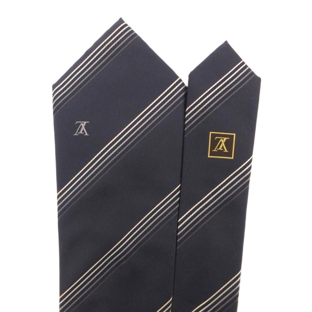 ルイヴィトン LOUIS VUITTON ネクタイ 絹 シルク レジメンタル