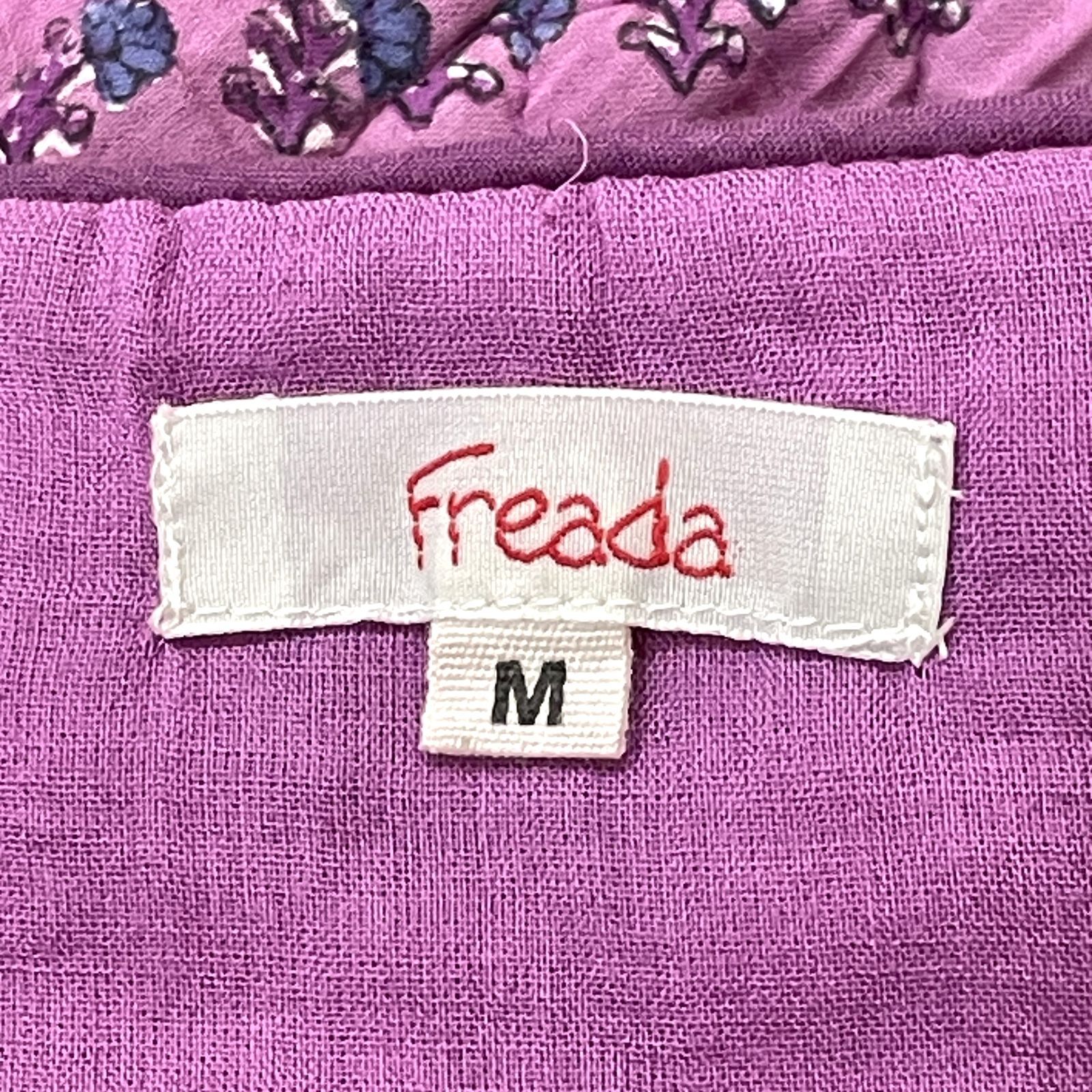 Freada フリーダ インド木版キルトキャミワンピ―ス F ラベンダー