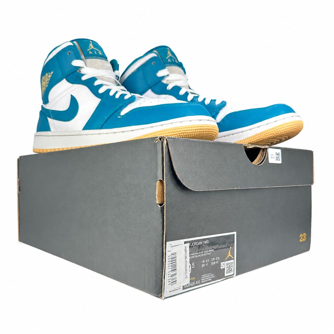 美品 NIKE AIR JORDAN 1 MID AQUATONE ナイキ エア ジョーダン 1