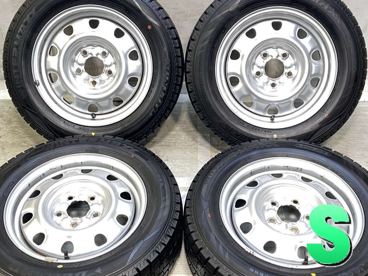 195/65R15 ダンロップ ウィンターマックス WM02 TOPY M62 15x6.0 45 114.3-5穴 中古タイヤ スタッドレスタイヤ ホイールセット 4本セット w15260310002