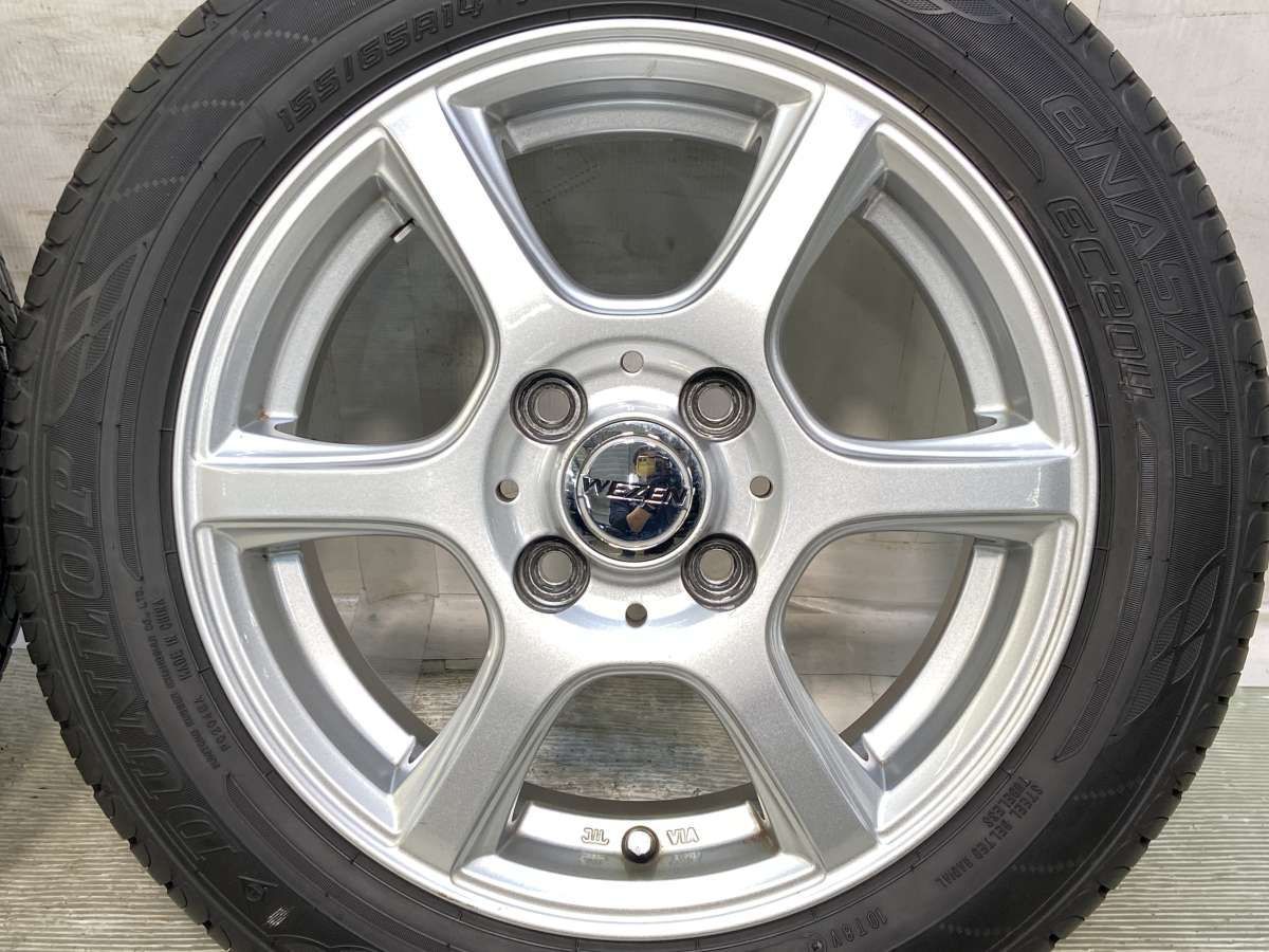 155/65R14 ダンロップ エナセーブ EC204 WEZEN 14x4.5 45 100-4穴 中古