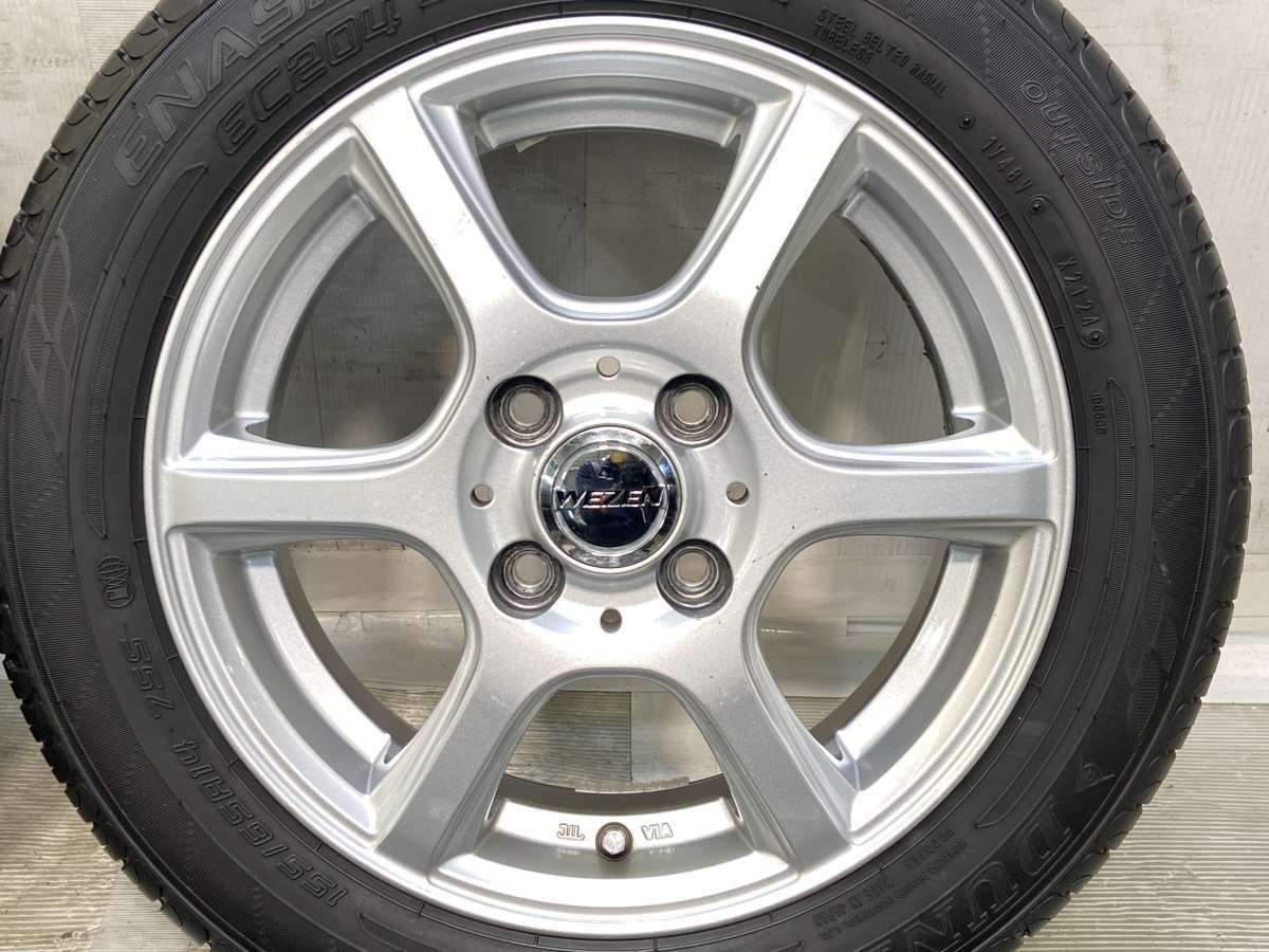 155/65R14 ダンロップ エナセーブ EC204 WEZEN 14x4.5 45 100-4穴 中古