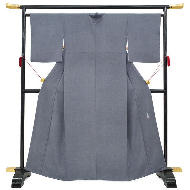 新古品】 江戸小紋 着物 細合俊男 染型紙工芸師 正絹 袷 スレート