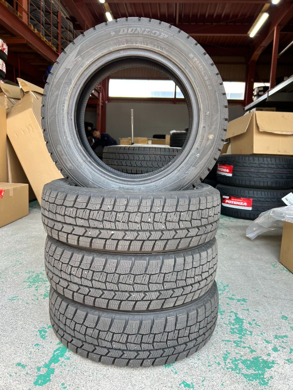 2025年製 DUNLOP WINTER MAXX WM02 155/65R13 73Q スタッドレス 4本