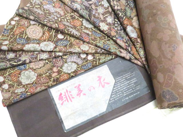 【一輝堂】小紋 未使用 着尺 反物 丹後ちりめん 辻が花 約12m 美品 26w05-7019