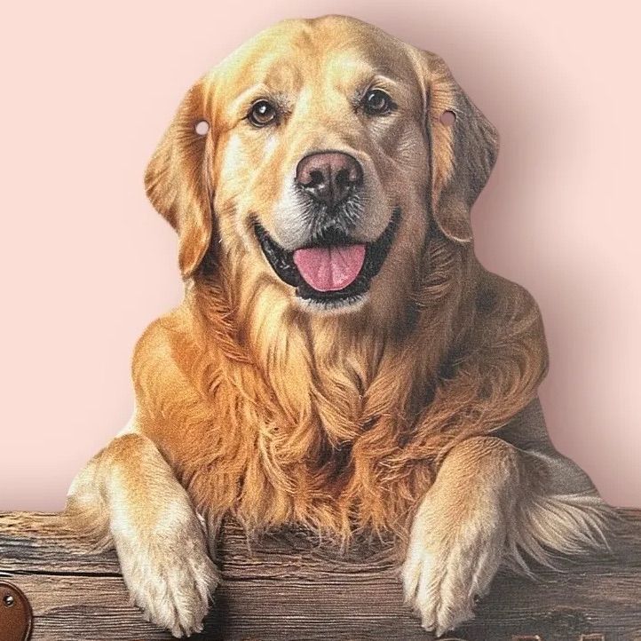 リトリバーのウエルカムボード 新品 ゴールデンレトリバー 木製ウェルカムボード 犬雑貨 犬インテリア
