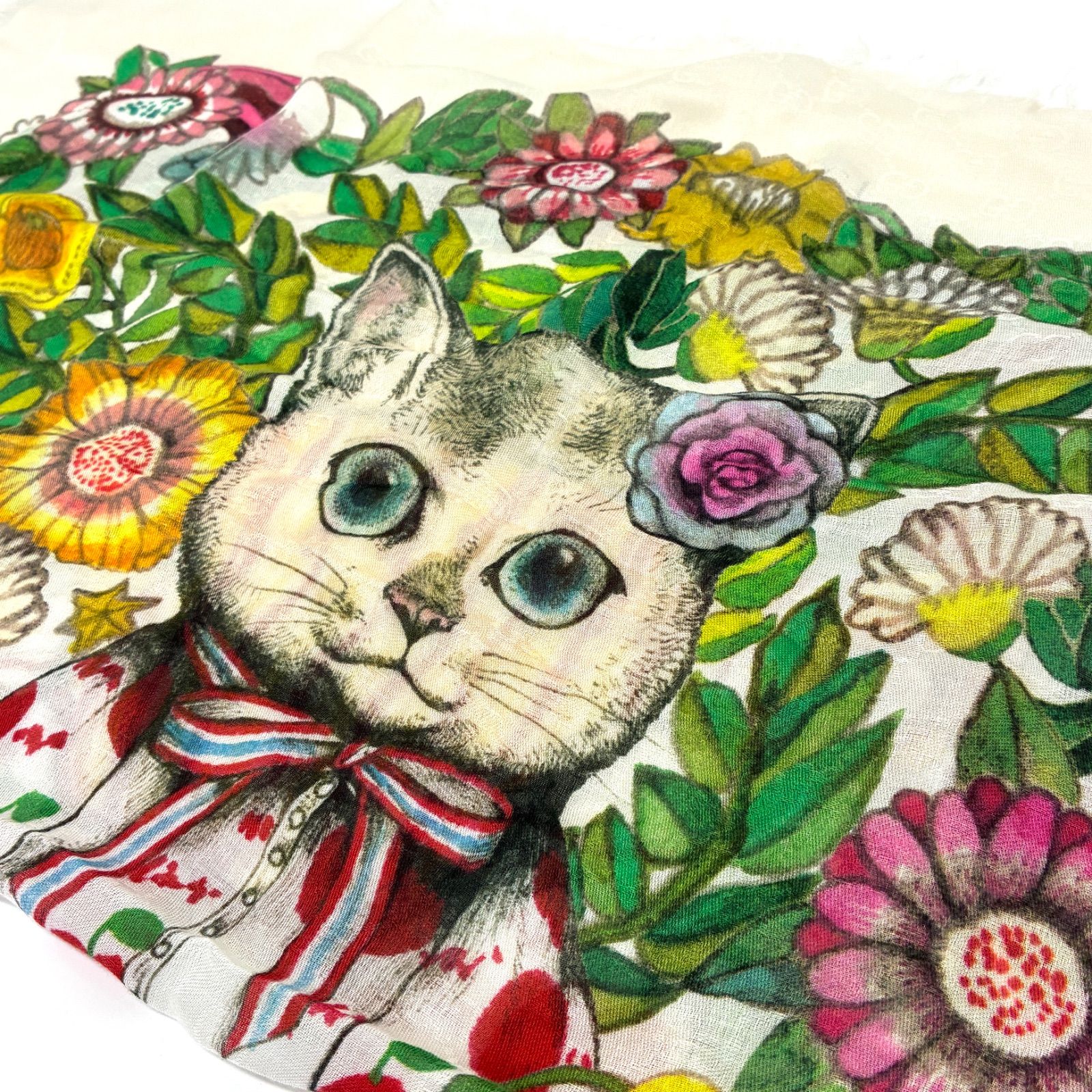 ◇GUCCI◇グッチヒグチユウコ コラボ スカーフ 猫 フラワー◇◇ - メルカリ