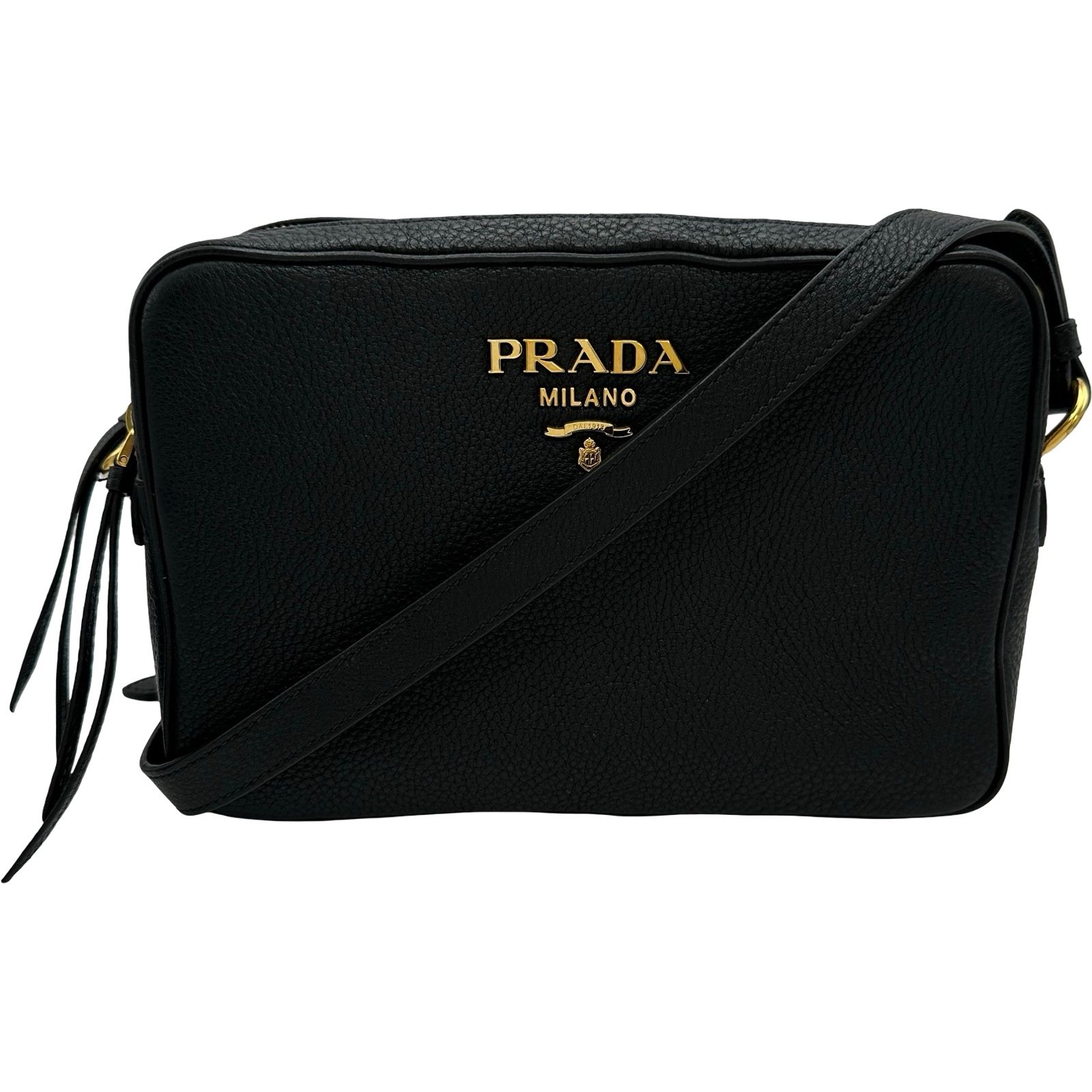prada カメラバッグ プラダ PRADA ロゴカメラバッグ ブラック レザー レディース