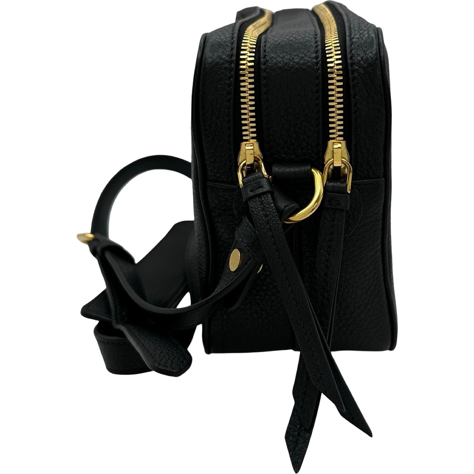 プラダ PRADA ロゴカメラバッグ ブラック レザー レディース