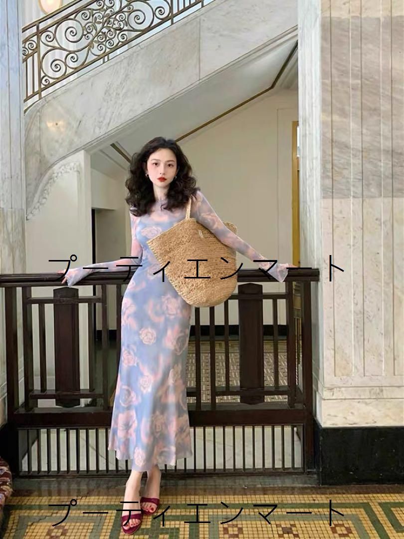 人気商品 26年新作｜春コーデ★ロングワンピース 花柄 デート パーティーー｜ロング丈・花柄｜結婚式 二次会 お呼ばれ デート パーティー｜ワンピース｜高見え｜美シルエット｜着痩せ｜体型カバー｜上品｜華やか｜エレガント