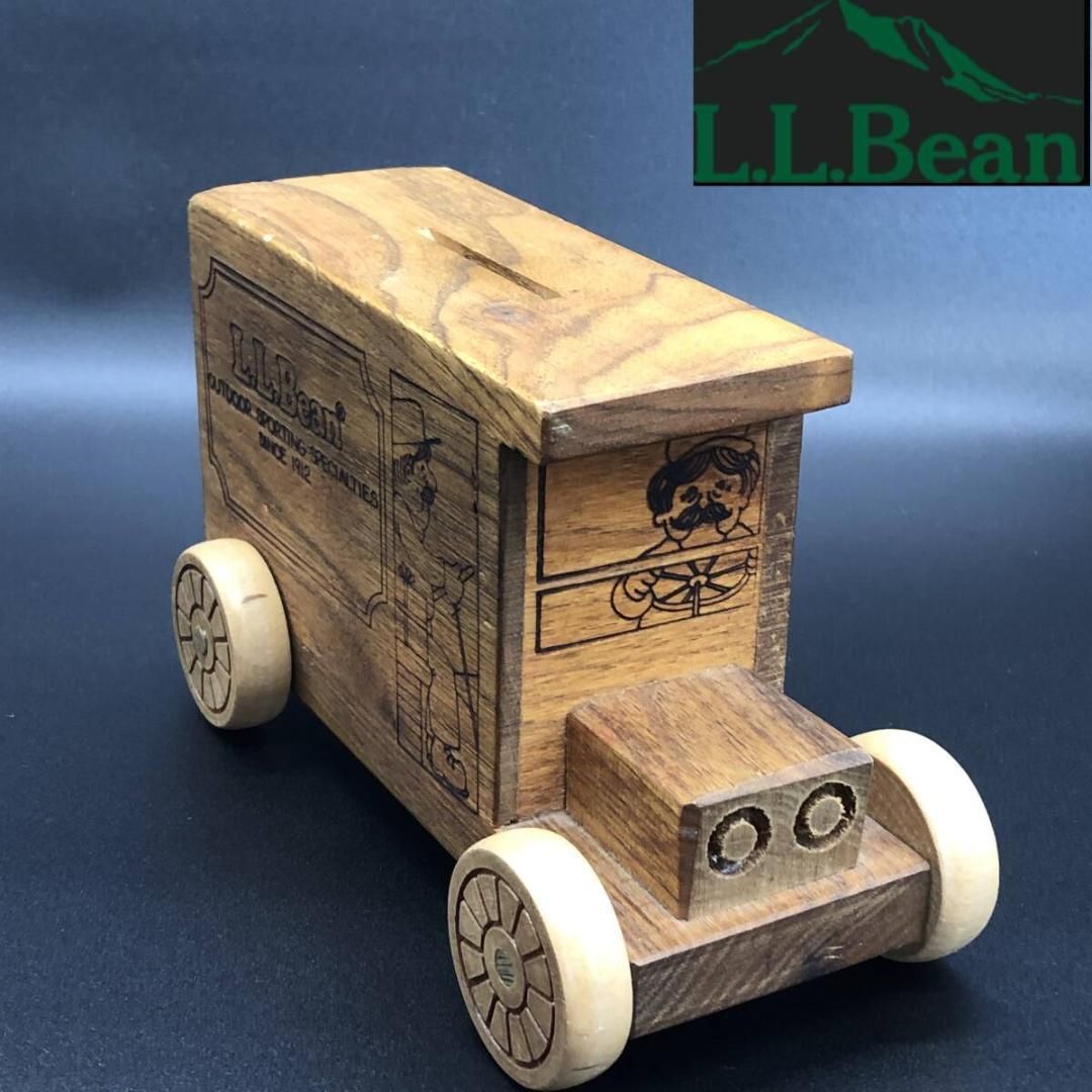 【希少】1980年代 L.L.Bean 木製ヴィンテージコインバンク エルエルビーン 貯金箱　アンティーク オブジェ　ビンテージ ( POP_24B )