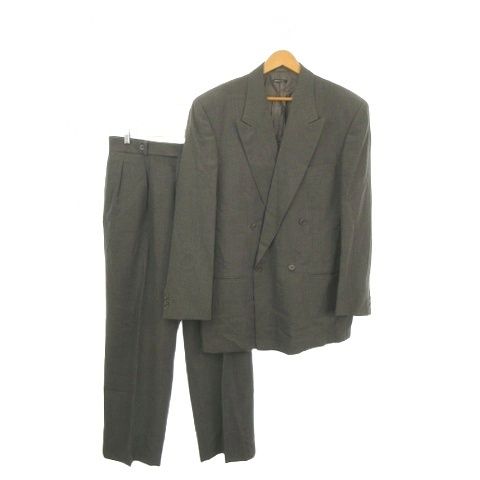 ジョルジオアルマーニ GIORGIO ARMANI セットアップ ダブルスーツ フォーマル 52 グレー ダブルブレスト 長袖 スラックスパンツ 705850 /AO1 ■GY50